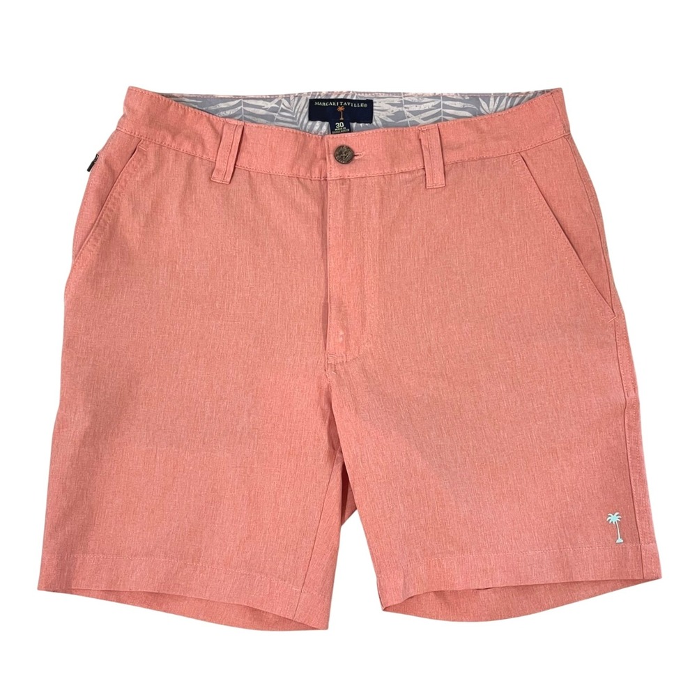 Margaritaville Mens Chino Shorts 30x7 Coral Quick Dry 4-Way Stretch UPF Tropical
